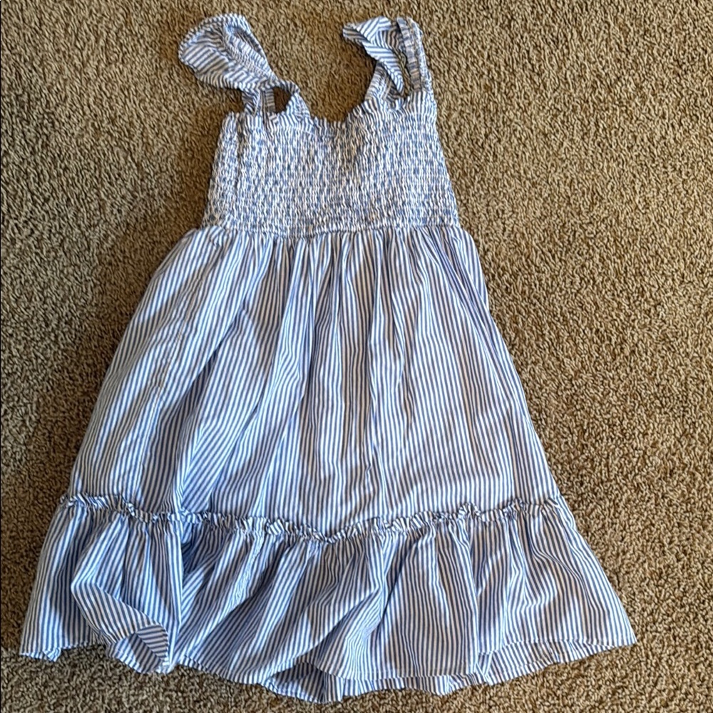 Blue and White Striped Dress